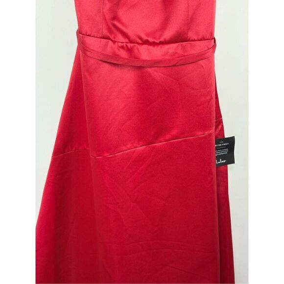 Lulu’s Maxi Red Satin Formal Dress Size Medium NWT - Picture 5 of 12